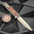 Reate Knives EXO Gravity Knife Orange Micarta Titanium Bead Blast Handle, Elmax Stonewash Flats Satin Double Edge 3.75" Blade