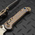 Microtech LUDT Ram-Lok Manual Flamed Frag Titanium 3.4" T/E Stonewash M390MK Blue Ti Accent Marfione Select 1136RL-10FRMS4