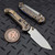 Microtech LUDT Ram-Lok Manual Flamed Frag Titanium 3.4" T/E Stonewash M390MK Blue Ti Accent Marfione Select 1136RL-10FRMS4