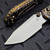 Microtech LUDT Ram-Lok Manual Flamed Frag Titanium 3.4" T/E Stonewash M390MK Bronze Ti Accent Marfione Select 1136RL-10FRMS3