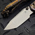 Microtech LUDT Ram-Lok Manual Flamed Grooved Titanium 3.4" Tanto Stonewash M390MK Bronze Ti Accent Marfione Select 1136RLG-10MS3