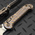 Microtech LUDT Ram-Lok Manual Flamed Grooved Titanium 3.4" Tanto Stonewash M390MK Bronze Ti Accent Marfione Select 1136RLG-10MS3