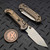 Microtech LUDT Ram-Lok Manual Flamed Grooved Titanium 3.4" Tanto Stonewash M390MK Bronze Ti Accent Marfione Select 1136RLG-10MS3