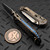 Microtech LUDT Ram-Lok Manual Flamed Grooved Titanium 3.4" Tanto Stonewash M390MK Blue Ti Accent Marfione Select 1136RLG-10MS4
