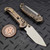Microtech LUDT Ram-Lok Manual Flamed Slab Side Titanium 3.4" Tanto Stonewash M390MK Bronze Ti Accent Marfione Select 1136RLS-10MS3
