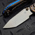 Microtech LUDT Ram-Lok Manual Flamed Slab Side Titanium 3.4" Tanto Stonewash M390MK Blue Ti Accent Marfione Select 1136RLS-10MS4