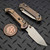 Microtech LUDT Ram-Lok Manual Flamed Slab Side Titanium 3.4" Tanto Stonewash M390MK Blue Ti Accent Marfione Select 1136RLS-10MS4