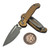 Microtech LUDT Ram-Lok Manual Tan Frag Aluminum 3.4" Clip Point Apocalyptic M390MK 1135RL-10APFRTA