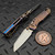 Microtech MSI Mini Flamed Slab Side Titanium 3.18" S/E Stonewash Blue Ti Accent Marfione Select 210M-10MS13