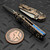 Microtech MSI Mini Flamed Frag Titanium 3.18" Stonewash Blue Ti Accent 210M-10FRMS13 Marfione Select