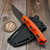 Microtech Akris Fixed Blade Ember G-10 3.7" Stonewash M390MK W/ Black Kydex Sheath 95-10EM-5