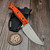 Microtech Akris Fixed Blade Ember G-10 3.7" Stonewash M390MK W/ Black Kydex Sheath 95-10EM-5