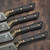 MICROTECH KNIVES 4.5" M390 STEAK KNIFE SET DLC W/BRONZE TITANIUM BOLSTER CARBON FIBER 3600B-1SETDLCCFS