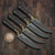 MICROTECH KNIVES 4.5" M390 STEAK KNIFE SET DLC W/BRONZE TITANIUM BOLSTER CARBON FIBER 3600B-1SETDLCCFS