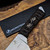 Bastinelli Microtech Custom 8" Chef Knife Combo Serrated Brown Tsuka Wrap Menuki
