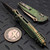 MICROTECH SOCOM RAM-LOK BRONZED STONEWASH CLIP POINT ANTIQUE GREEN FRAG TITANIUM W/BRONZE TI ACCENT MARFIONE SEELCT 160RL-13FRMS1