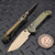 Microtech LUDT Ram-Lok Manual Antique Green Slab Titanium 3.4" Tanto Bronzed M390MK Bronze Ti Accent Marfione Select 1136RLS-13MS1