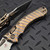 Microtech Amphibian Ram-Lok S/E Flamed Titanium Slab Stonewash Bronze Ti Accent Marfione Select 137RL-10MS7