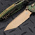 MICROTECH SOCOM RAM-LOK BRONZED STONEWASH TANTO EDGE ANTIQUE GREEN FRAG TITANIUM W/BRONZE TI ACCENT MARFIONE SEELCT 161RL-13FRMS1