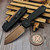 Vosteed Raccoon Black Micarta Button Liner Lock 3.2" Copper Dune Modified Sheepsfoot VS-A2928 by EDC Lifestyle
