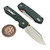 Vosteed Raccoon Green Micarta Button Liner Lock 3.2" Stonewash Bowie VS-A2911