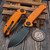 Vosteed Zander Orange Aluminum Vanchor Lock 3.4" S/E Black Stonewash VS-A4606 by EDC Lifestyle