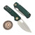Vosteed Porcupine Green G10 Button Liner Lock 2.99" S/E Stonewash VS-A2624