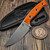 Microtech Akris Fixed Blade Ember G-10 3.7" Stonewash M390MK W/ Black Leather Sheath 95-10EM-2