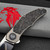 Holt Bladeworks Renegade 332 Quill Crystal Zirc Collars, Black Timascus Clip and Spacer & Black Fat Carbon Shred Inlay
