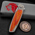 Holt Bladeworks Outlaw OP177 Pinstripes Damasteel Red & Orange TPC