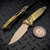 MICROTECH SOCOM RAM-LOK BRONZED STONEWASH CLIP POINT ANTIQUE GOLD SLAB SIDE TITANIUM W/BRONZE TI ACCENT MARFIONE SEELCT 160RLS-13MS2