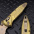 MICROTECH SOCOM RAM-LOK BRONZED STONEWASH CLIP POINT ANTIQUE GOLD SLAB SIDE TITANIUM W/BRONZE TI ACCENT MARFIONE SEELCT 160RLS-13MS2
