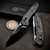 Dew Hara SOUGA Marble Carbon Fiber Crossbar Lock Mirror Polish 3.63" DLC M390 Reverse Tanto