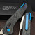 Dew Hara SOUGA Marble Carbon Fiber Crossbar Lock Mirror Polish 3.63" M390 Reverse Tanto