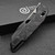 Dew Hara SOUGA Marble Carbon Fiber Crossbar Lock Two Tone 3.63" DLC M390 Reverse Tanto