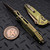 MICROTECH SOCOM RAM-LOK BRONZED STONEWASH CLIP POINT ANTIQUE GOLD FRAG TITANIUM W/BRONZE TI ACCENT MARFIONE SELECT 160RL-13FRMS2