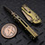 Microtech MSI Ram-Lok Mini Antique Gold Slab Side Titanium 3.10" Bronzed Stonewash Bronzed Ti Accent Marfione Select 210M-13MS4