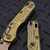 Microtech MSI Ram-Lok Mini Antique Gold Frag Titanium 3.10" Bronzed Stonewash w/Bronzed Ti Accent Marfione Select 210M-13FRMS4