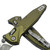 Microtech Socom Ram-Lok OD Green Aluminum Frag 4.00" S/E Partial Serrated Apocalyptic 160RL-11APFROD