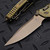 MICROTECH SOCOM RAM-LOK BRONZED STONEWASH CLIP POINT ANTIQUE GOLD TEXTURED INLAY TITANIUM W/BRONZE TI ACCENT MARFIONE SELECT 160RL-13MS2