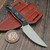 Microtech Akris Fixed Blade Black G-10 3.7" Stonewash M390MK w/Black Cherry Leather Sheath 95-10BK-3 by EDC Lifestyle