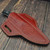 Microtech Akris Fixed Blade Black G-10 3.7" Stonewash M390MK w/Black Cherry Leather Sheath 95-10BK-3