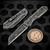 Heretic Knives Jinn Auto Black And White CEL Shade W/ Glow Carbon Fiber Chassis 3" H113-CS-BW-CF by EDC Lifestyle