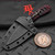 Bastinelli Knives Sin Fixed Blade PVD Red Tsuka Wrap Bronze Snake Menuki S2