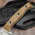 Microtech Akris Fixed Blade Dark Earth G-10 3.7" Stonewash M390MK w/Black Leather Sheath 95-10DE-2