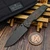 Custom Knife Factory CKF LEX Orange/Yellow Carbon Fiber 3.46" Blackwash by EDC Lifestyle