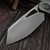 Custom Knife Factory CKF Keanison Basset Silver Crystal Titanium 3.12" Polished Swedge