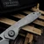 Custom Knife Factory CKF Keanison Basset Silver Crystal Titanium 3.12" Polished Swedge