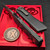Chaves Knives Black Flat Battleworn Dissident OTF 3.7" D/P Two-Tone Stonewash
