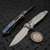 Microtech Socom Ram-Lok Slab Side Titanium w/Blue TI Accent 4.00" Clip Point Stonewash Marfione Select 160RLS-10MS3 By Edc Lifestyle